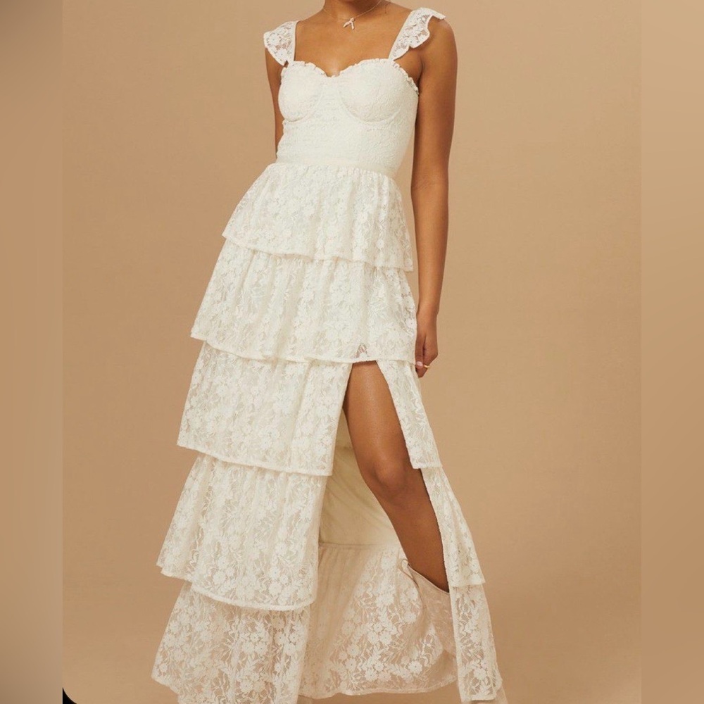 Altar'd State White Lace High Low Dress